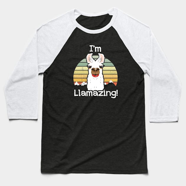 I'm Llamazing! Baseball T-Shirt by Alema Art